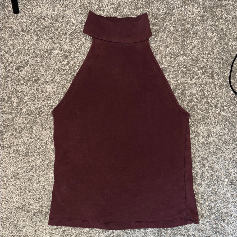Me To We High Neck Burgundy Tank